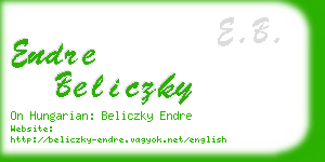 endre beliczky business card